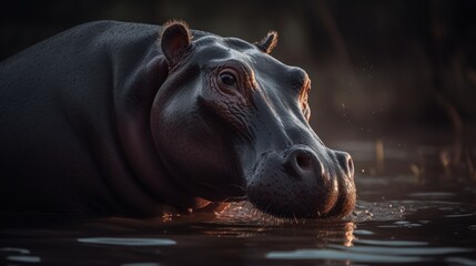 Incredible Hippo Closeup: AI Generated