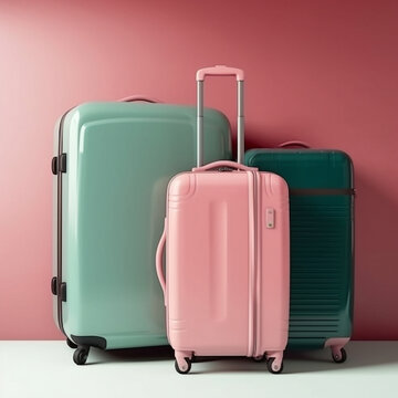 Suitcases pacColorful image of suitcases packed for the tripked for the trip. Vacation is just around the corner and it's time to pack your bags to go to the resort!. High quality Generative AI