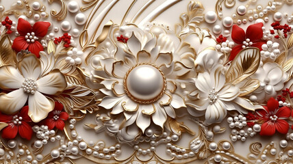 Jewelry background with luxury colorful flowers ai generative