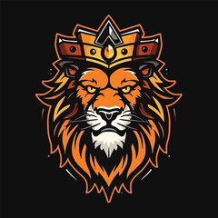 Vector Illustration of Lion Head Logo Design