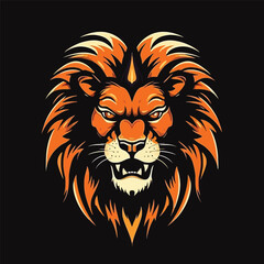 Vector Illustration of Lion Head Logo Design