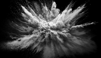 White powder splash explosion. Flour smoky splash abstract artistic background generative ai.