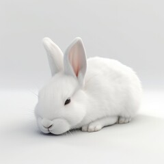 Fototapeta premium rabbit, animal, bunny, white, pet, isolated, easter, fluffy, mammal, fur, pets, cute, hare, small, domestic, ears, one, young, farm, tame, furry, baby, clean, ear, adorable