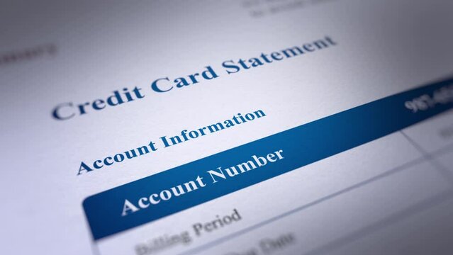 Animated Credit Card Statement, Fictitious Data Created Exclusively for This Concept Footage
