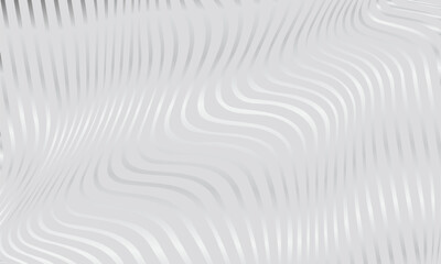 Luxury elegance abstract background with silver wavy glowing lines. Striped silver wave lines modern geometric pattern corporate concept for banner, cover, poster, presentation, magazine, leaflet.
