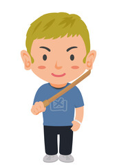 木刀を持つガラの悪い男性