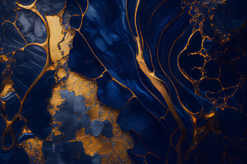 Obraz na płótnie Canvas Marble abstract acrylic background. Marbling artwork texture. Agate ripple pattern. Gold powder. AI Generative