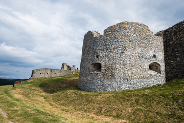 Fototapeta na wymiar Medieval fortress stone ruins castle Branc, Slovakia