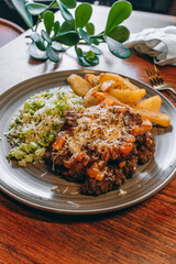 rice with broccoli and potatoes