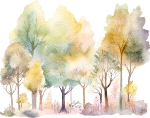 Forest watercolour background created with Generative AI technology