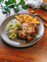 rice with broccoli and potatoes
