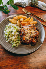 rice with broccoli and potatoes