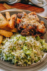 rice with broccoli and potatoes