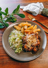 rice with broccoli and potatoes