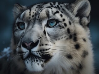 Fototapeta na wymiar Stunning Snow Leopard Portrait, AI Generated Generative AI
