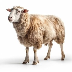 Sheep isolated on white background (Generative AI)