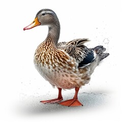 Duck isolated on white background (Generative AI)