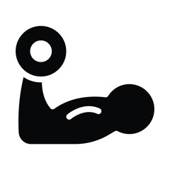 muscle glyph icon illustration vector graphic