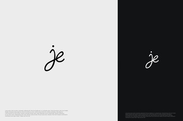 Initial Letter JE Logo monogram typography for business name. Vector logo inspiration