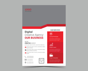 Corporate business flyer design and vector template	
