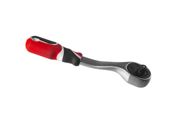 Ratchet wrench isolated on white background.