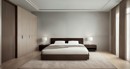 Modern luxary minimalistic bedroom