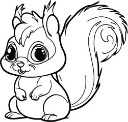 Cute Squirrel Coloring Pages for Kids