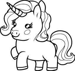 Cute Unicorn Coloring Pages for Kids