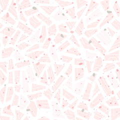 Pink Terrazzo vector seamless pattern. Grains, stones textured background for textile, fabric, fasion
