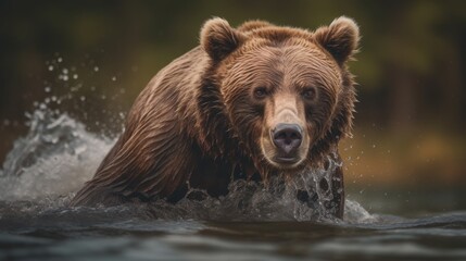 Plakat Captivating Wild Bear Encounter - AI Generated Generative AI