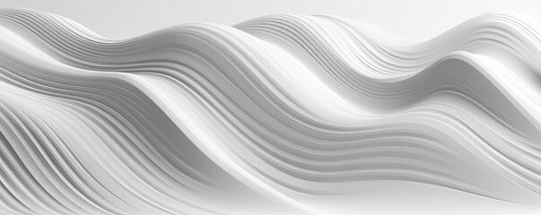  Abstract White wavy sculpted Horizontal background, wave of 3d white liquid flow of marble. Liquid flow texture. Fluid art Abtract-themed, photorealistic illustrations in JPG. generative Ai - obrazy, fototapety, plakaty