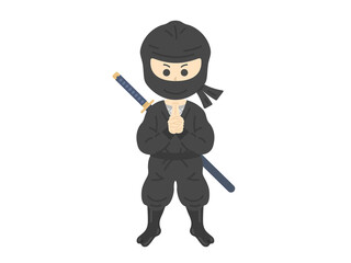 Obraz premium 印を結ぶ、忍者のイラスト