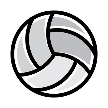 Volleyball ball in line style icon, volley ball symbol, simple black style sign for sports apps and websites, vector illustration.