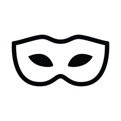 Thief mask in line style icon, eye mask symbol, Masquerade costume simple black style sign for apps and website, vector illustration.