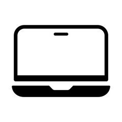 Modern laptop in flat style icon, Notebook symbol, Personal computer simple black style sign for apps and website, vector illustration.