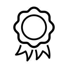 Winning award in line style icon, winning, prize, medal, badge, prize, achievement, seal, quality, star, certified medal symbol. badge with ribbons simple black style sign for apps and website, 