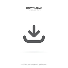 Download button icon. Upload icon. Down arrow bottom side symbol. Click here button. Save cloud icon push button for UI UX, website, mobile application.