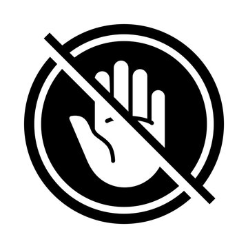 recommend clip art: Stop in flat style icon, hand stop symbol, palm stop simple black style sign for apps and website, vector illustration.