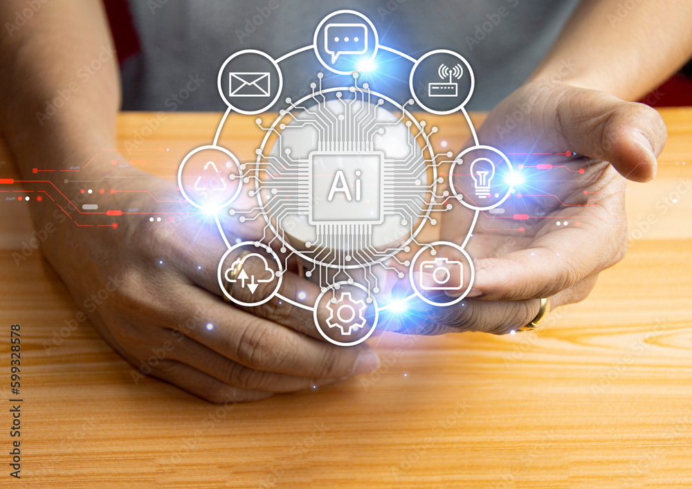 Poster the concept of developing an artificial intelligence system that can interact with humans