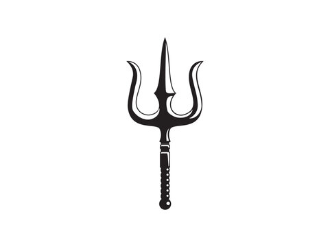 trident icon vector isolated on white