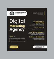 Digital business marketing banner for social media post template