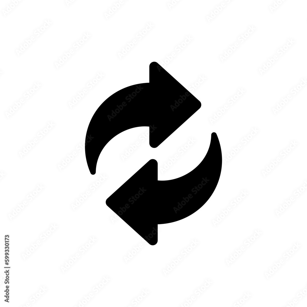 Poster Two arrows spin icon. Recycle icon, refresh icons. sync repeat and reload arrow icon symbol convert button sign