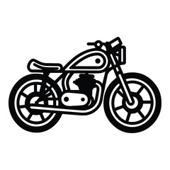 Fototapeta premium Motorcycle Flat Icon Isolated On White Background