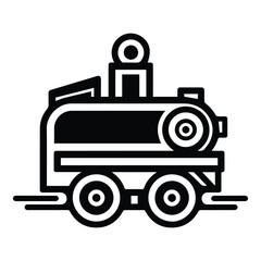 Locomotive Flat Icon Isolated On White Background
