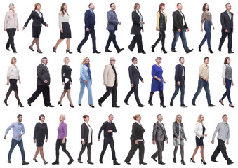 Fototapeta na wymiar group of successful business people in motion isolated