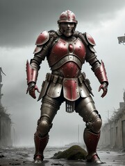 Naklejka premium Robot cyborg posing
