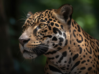 Naklejka na ściany i meble Incredible Jaguar in Natural Habitat AI Generated Generative AI