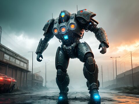 Cyborg Mech Robot Postapocalyptic Futuristic Soldier 
