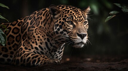 Incredible Jaguar in Natural Habitat AI Generated Generative AI