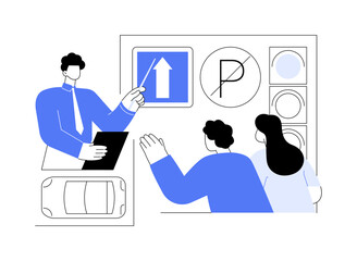 Learn traffic rules abstract concept vector illustration.